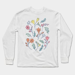 Cute delicate freesia flowers in light blue Long Sleeve T-Shirt